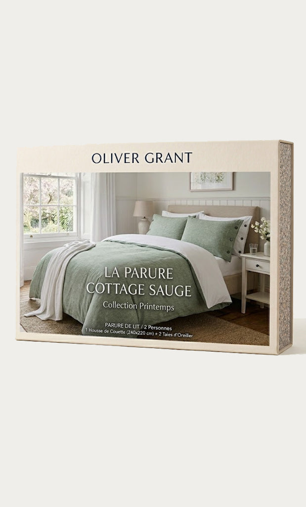 Parure de lit cottage sauge